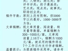 公众号【若颜记】长期征稿